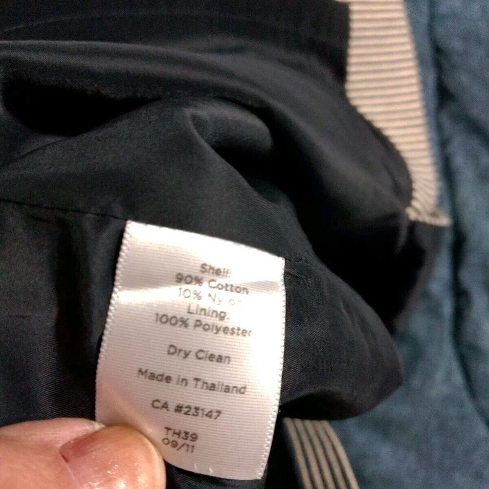 Talbots Black Label Size 2 P Petite Pencil Skirt Blue White Striped Fully Lined - Picture 5 of 6